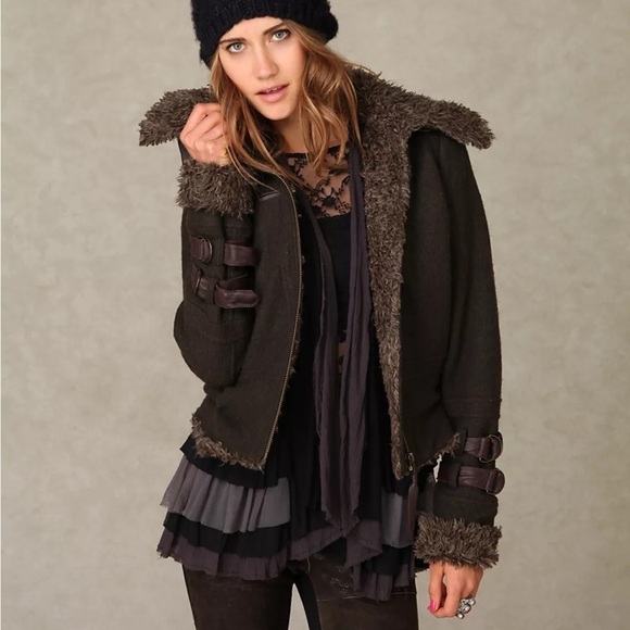 We The Free Jackets & Blazers - We The Free Woolie Knit Bomber Jacket Olive Green 0